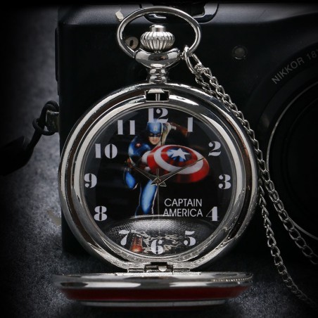 Vreckové hodinky Captain America, pohľad na ciferník