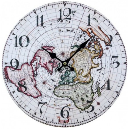 Nástenné hodiny mapa sveta 30cm