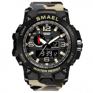SMAEL military náramkové hodinky maskáčový vzor khaki