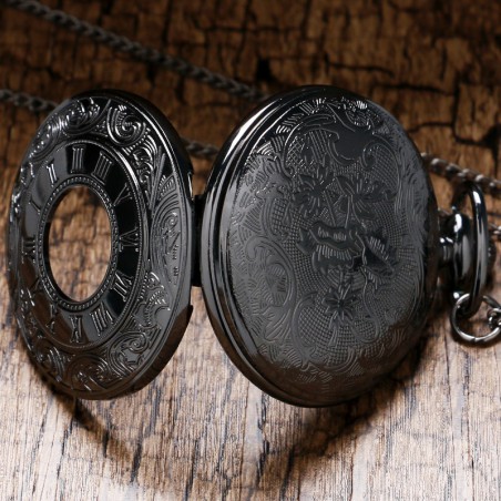 Vreckové hodinky black, otvorené iný detail