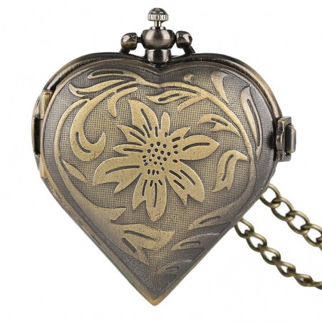 Vreckové hodinky bronzové srdce