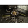 Vreckové hodinky mechanické Antique Skeleton Black, pohľad na ciferník