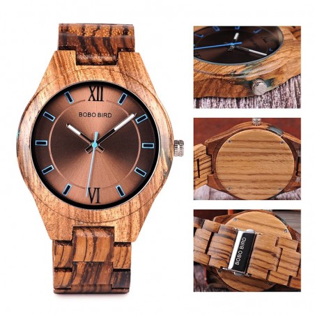 BOBO BIRD drevené náramkové hodinky BBD 004, drevené hodinky